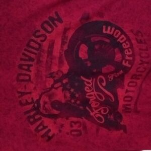 Harley-Davidson Maroon Short Sleeve Forged From Freedom Tee Shirt Mens Large